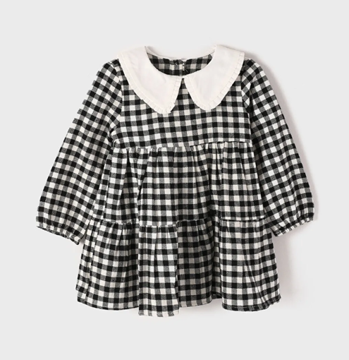 Image de Baby Collar Plaid Patterned Girl Dress