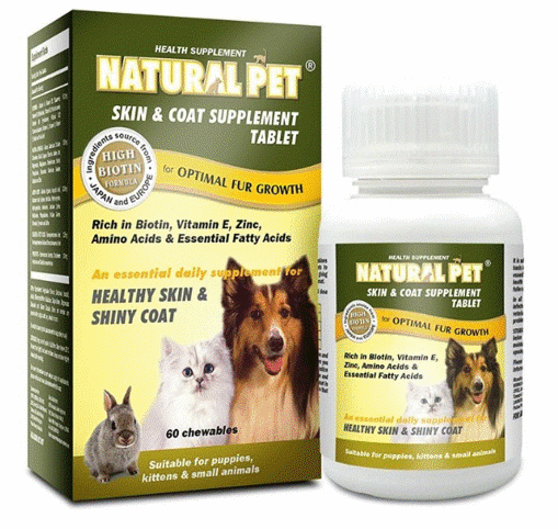 Image de Natural Pet Skin & Coat Supplement 60 Tablet for Dogs & Cats