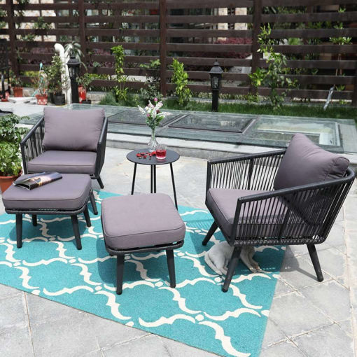 Image de Outdoor set of 5 pieces - Grey and black