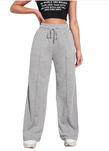 Image de Sport Sweatpants Wide Leg With Line – High Waist - Side Pockets