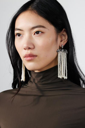 Image de RHINESTONE AND FAUX PEARL WATERFALL EARRINGS