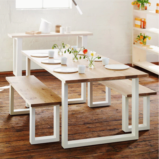 Image de Dining Set, 3 Pieces, White / Wooden