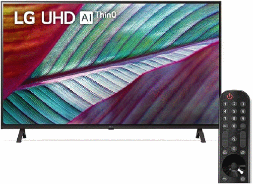 Image de LG, UHD 4K TV, 65 inch UR78 series, WebOS Smart AI ThinQ, Magic Remote, 3 side cinema, HDR10, HLG, AI Sound (5.1ch), 2 Pole stand