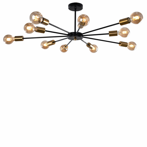 Image de Sikra 10 Lights Black × Gold Chandelier