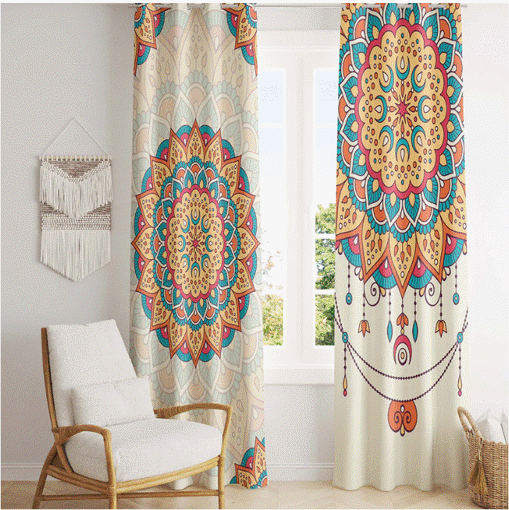 Image de printed curtains for living room - (2 panels, 280 wide by 275 cm long)